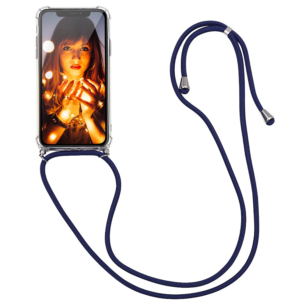 Eouine Clear Soft Silicone TPU Phone Case for iPhone 12 Pro Max (6.7 Inch) with Adjustable Lanyard Neck Strap - Slim Anti-Scratch Transparent Airbag Protection - Perfect for Daily Use, Travel & Outdoor Activities