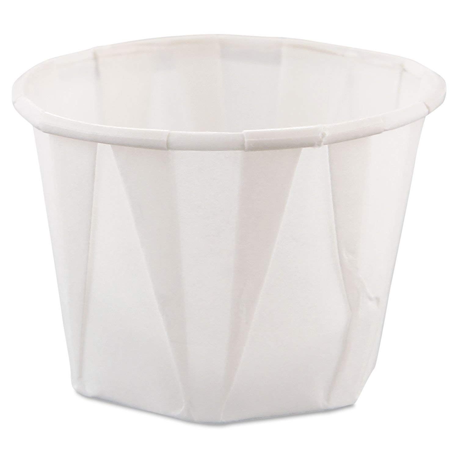 Solo SCC100 1oz White Paper Portion Cups - 250/Bag, 20 Bags/Carton - Perfect for Condiments, Sauces, Dressings & Takeout Food Service
