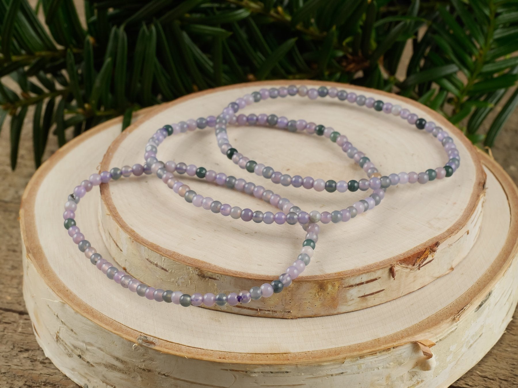 Grape Agate Crystal Bracelet - Round Beads Handmade Healing Jewelry for Women, Natural Stone Beaded Bracelet for Chakra Balancing & Positive Energy | Perfect for Meditation, Yoga & Spiritual Healing (R0636)