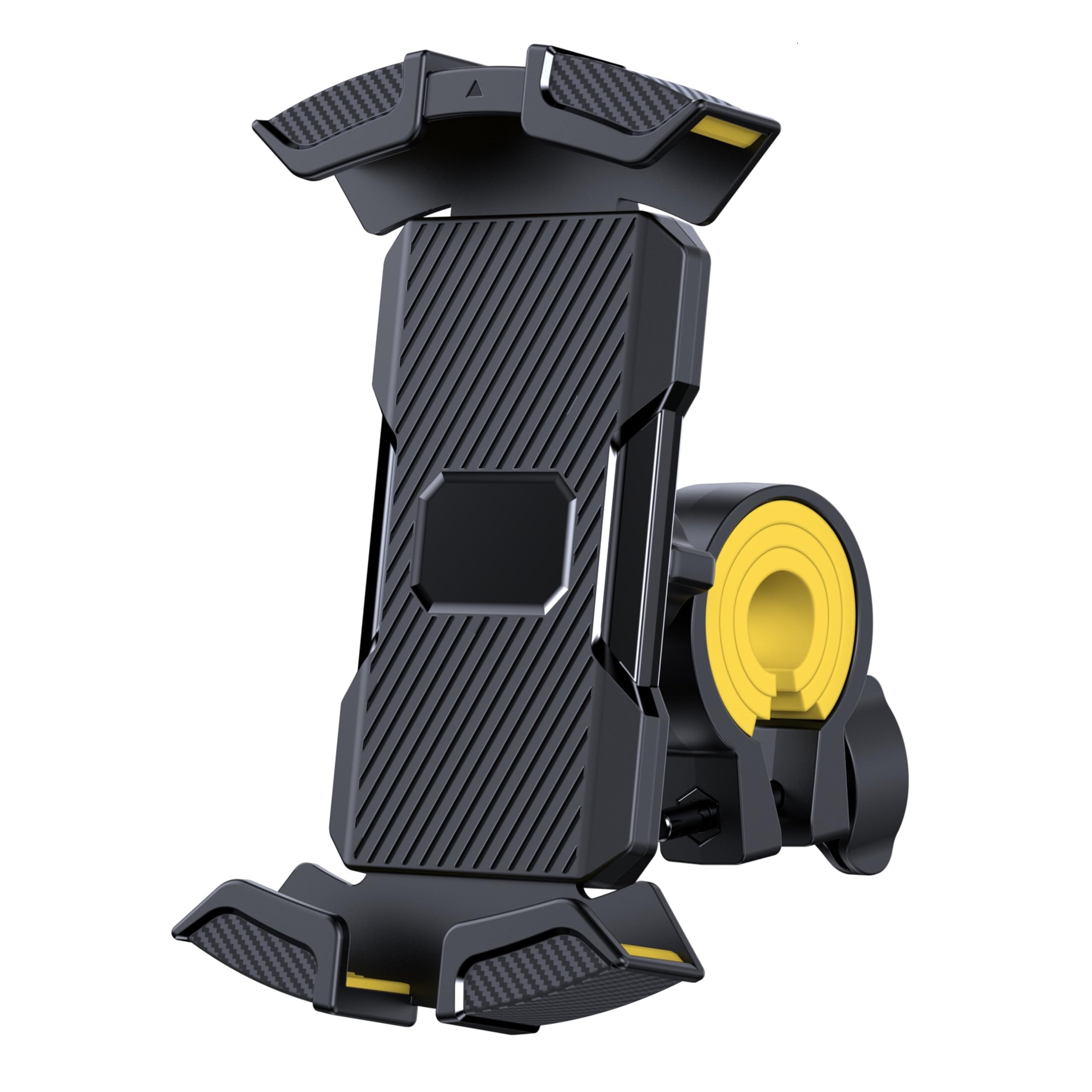 **Adjustable Bike Phone Holder for Handlebar - Universal Bicycle Phone Mount with Soft Cushion & Metal Clip - Compatible with iPhone, Samsung & More - Ideal for Cycling, Commuting & Outdoor Adventures (Yellow)**