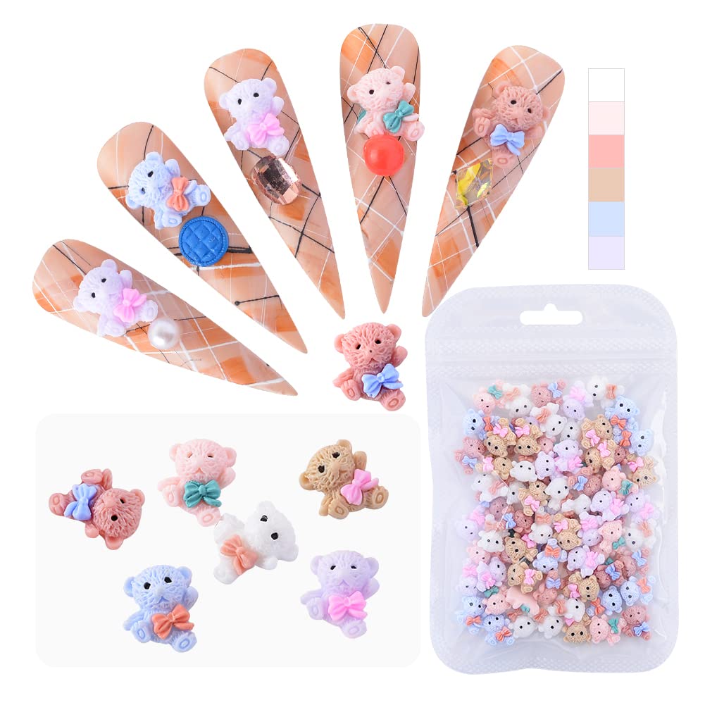 100pcs DIY Flatback Nail Art Charms - Macaron Resin Nail Decorations & Slime Beads for Nail Art, Scrapbooking, Jewelry Making, Phone Case Decoration - Cute Craft Supplies for DIY Projects & Gift Making