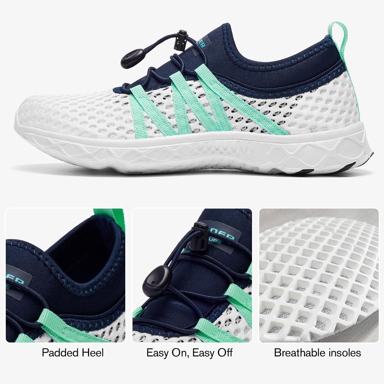 Aleader Women's Quick-Dry Mesh Slip-On Water Shoes for Beach, Pool, Yoga & Aqua Fitness | Lightweight & Comfortable Walking Shoes