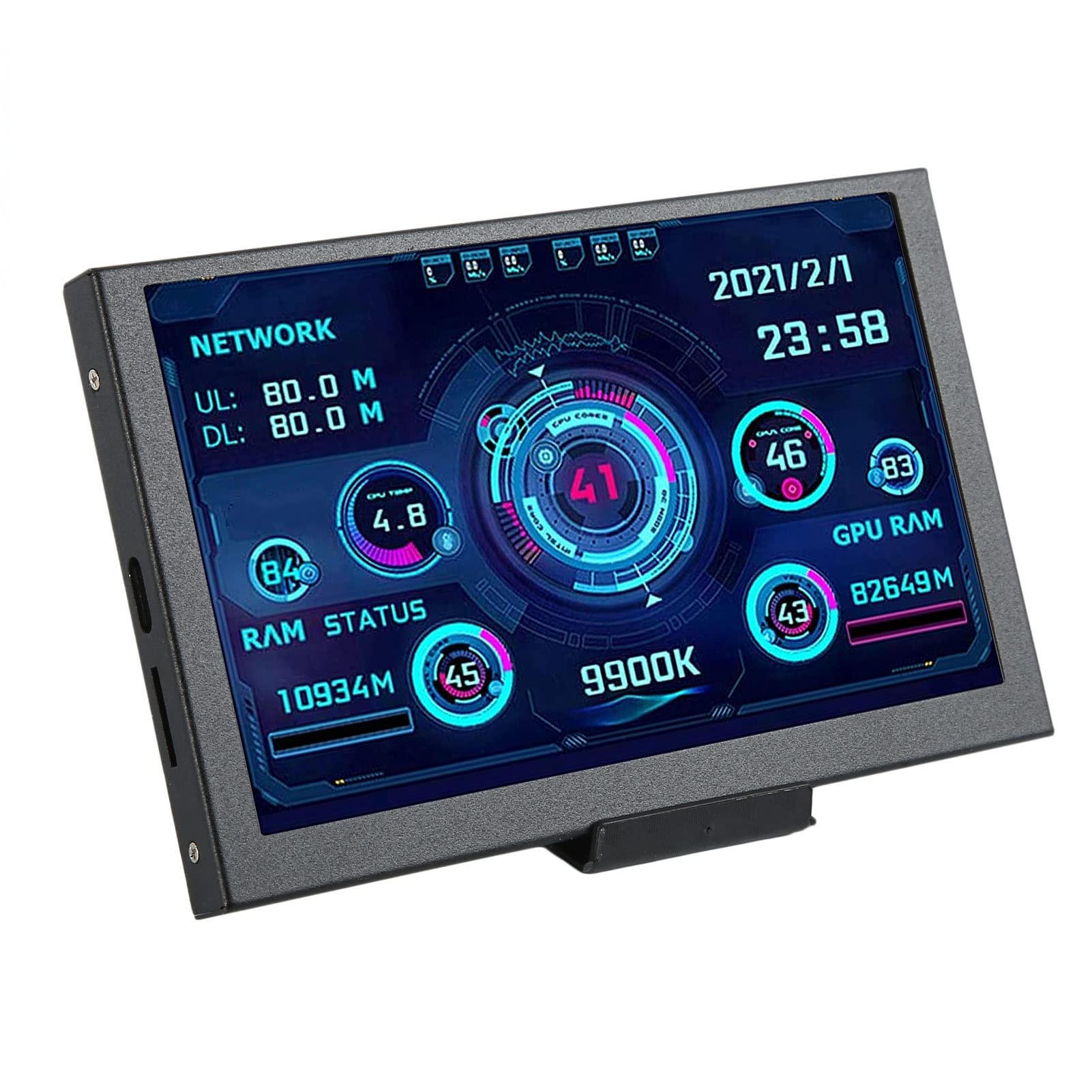 Dilwe 5 Inch IPS USB Mini PC Monitor - Real-Time CPU RAM HDD Temperature Data Display with Multiple Themes | Perfect for Gaming Rigs, Workstations & Home Office Computers