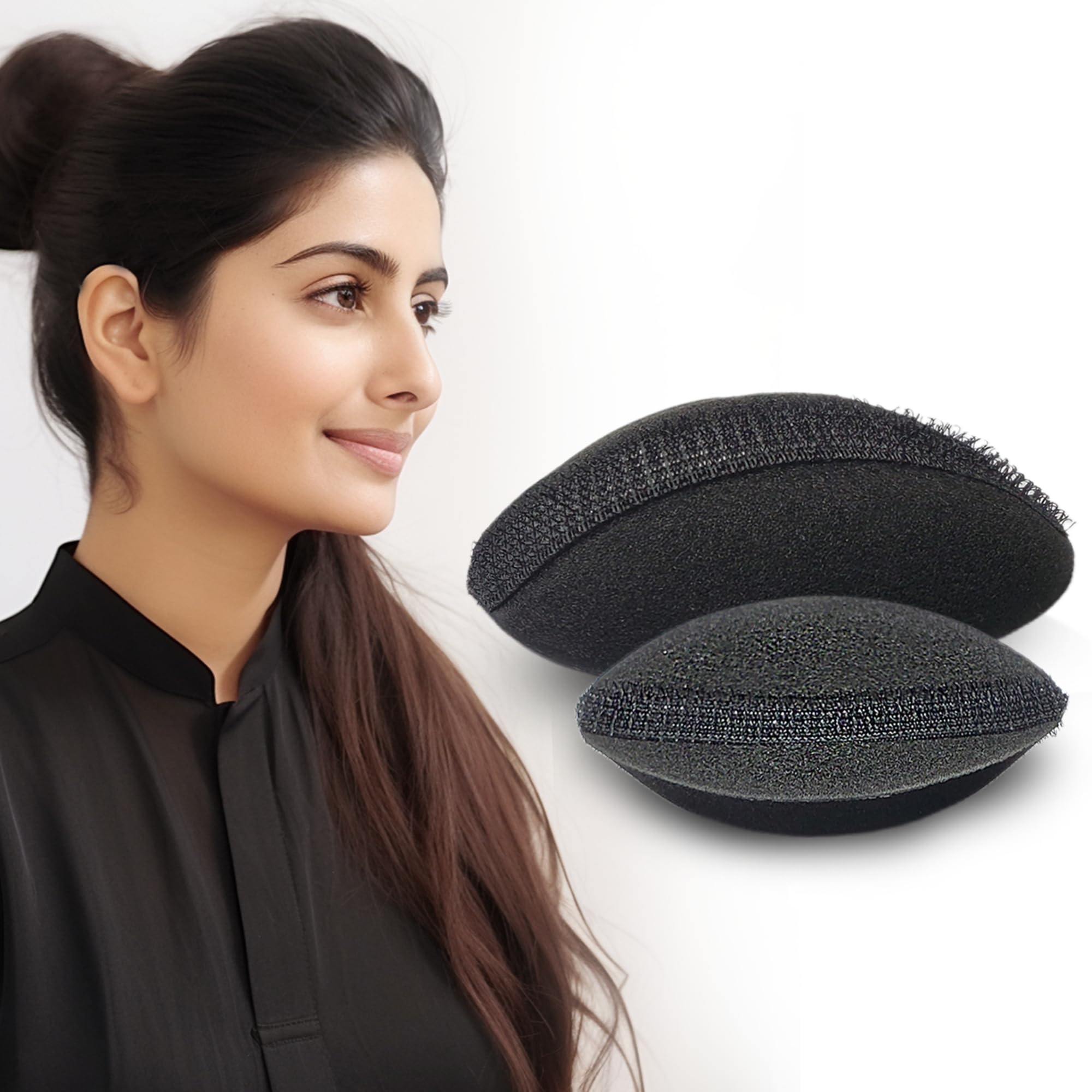Sanas Hair Puff Set of 2 - Oval Shape Hair Styling Tool & Volumizer for Women & Girls - Create Bump Puff Hairstyles - Perfect for Parties, Weddings & Everyday Styling