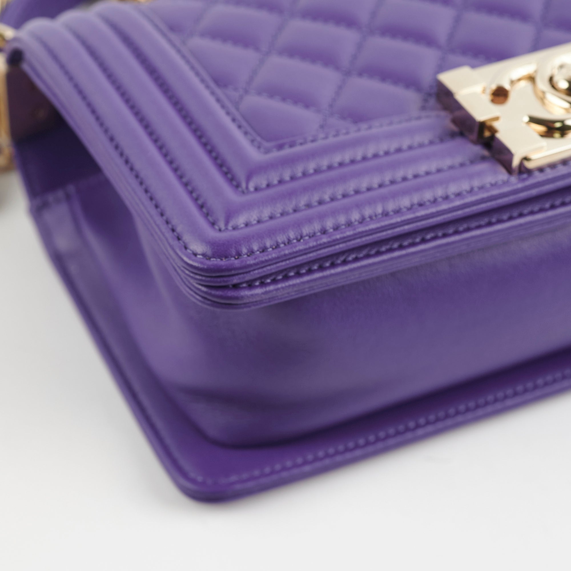 Chanel 19k Small Boy Quilted Purple Leather Crossbody Bag - Luxury Designer Handbag for Women, Perfect for Parties, Dating & Daily Use