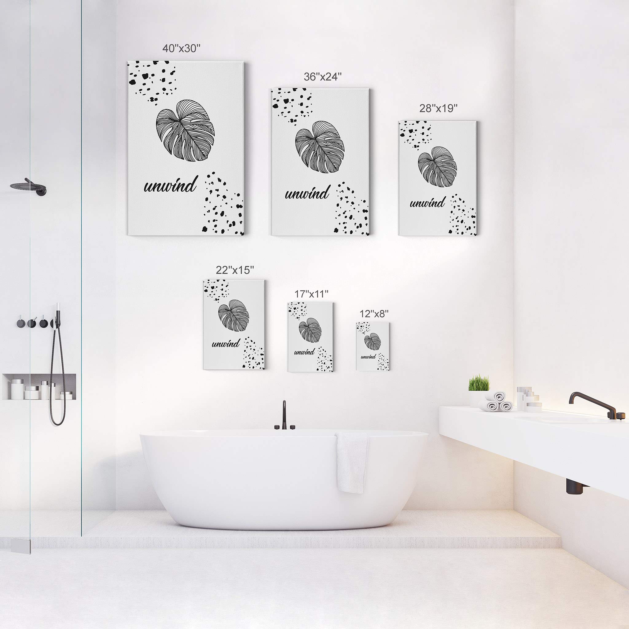 Smile Art Bathroom Canvas Print - Black & White Wall Decor for Home