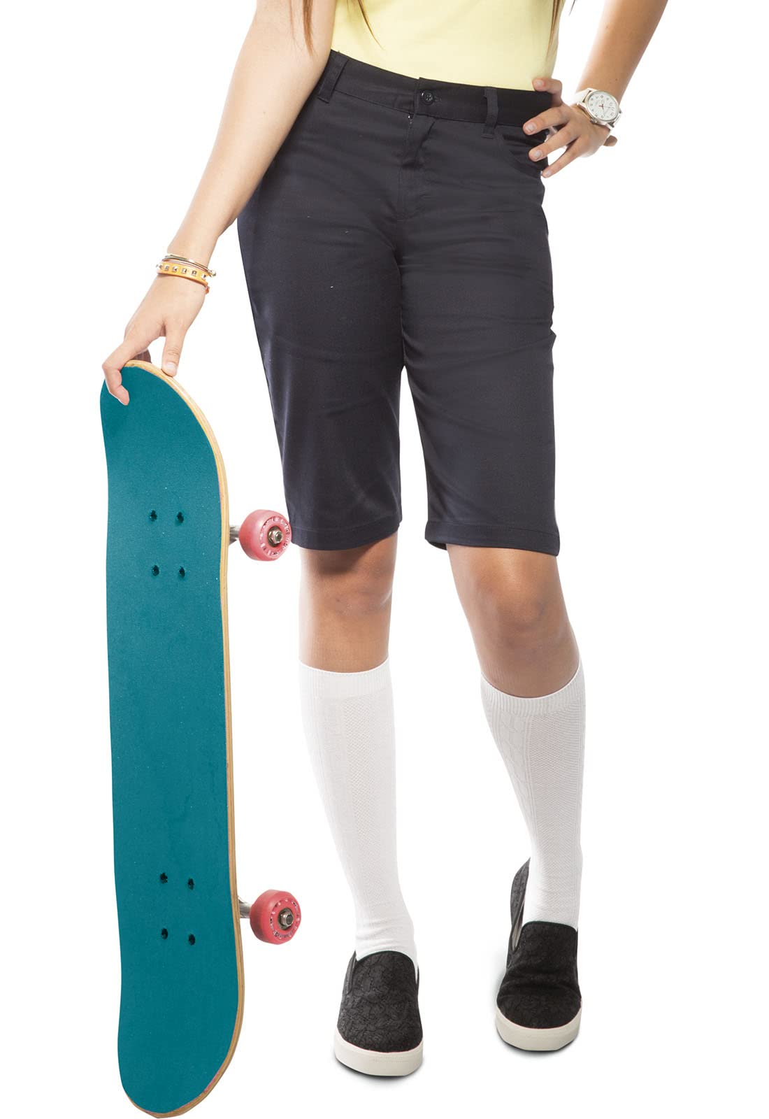 Stretch Matchstick Shorts for Juniors - Comfortable School Uniform Shorts for Classroom & Casual Wear