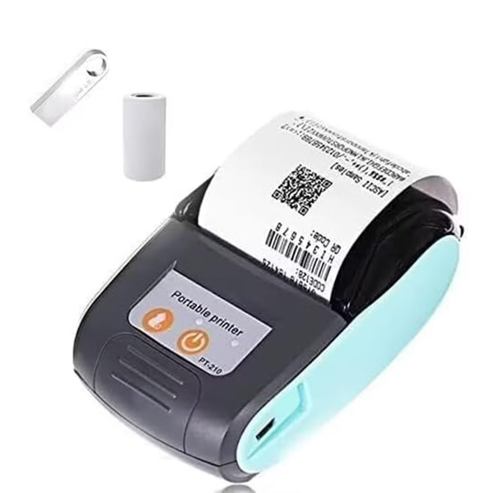 Wireless Bluetooth Thermal Receipt Printer 58mm - Portable Mini Pocket POS Printer for Small Business, Compatible with Android/Windows/Linux (Not for iOS/Mac/iPad) - Blue - Ideal for Retail Stores, Restaurants, and Mobile Businesses