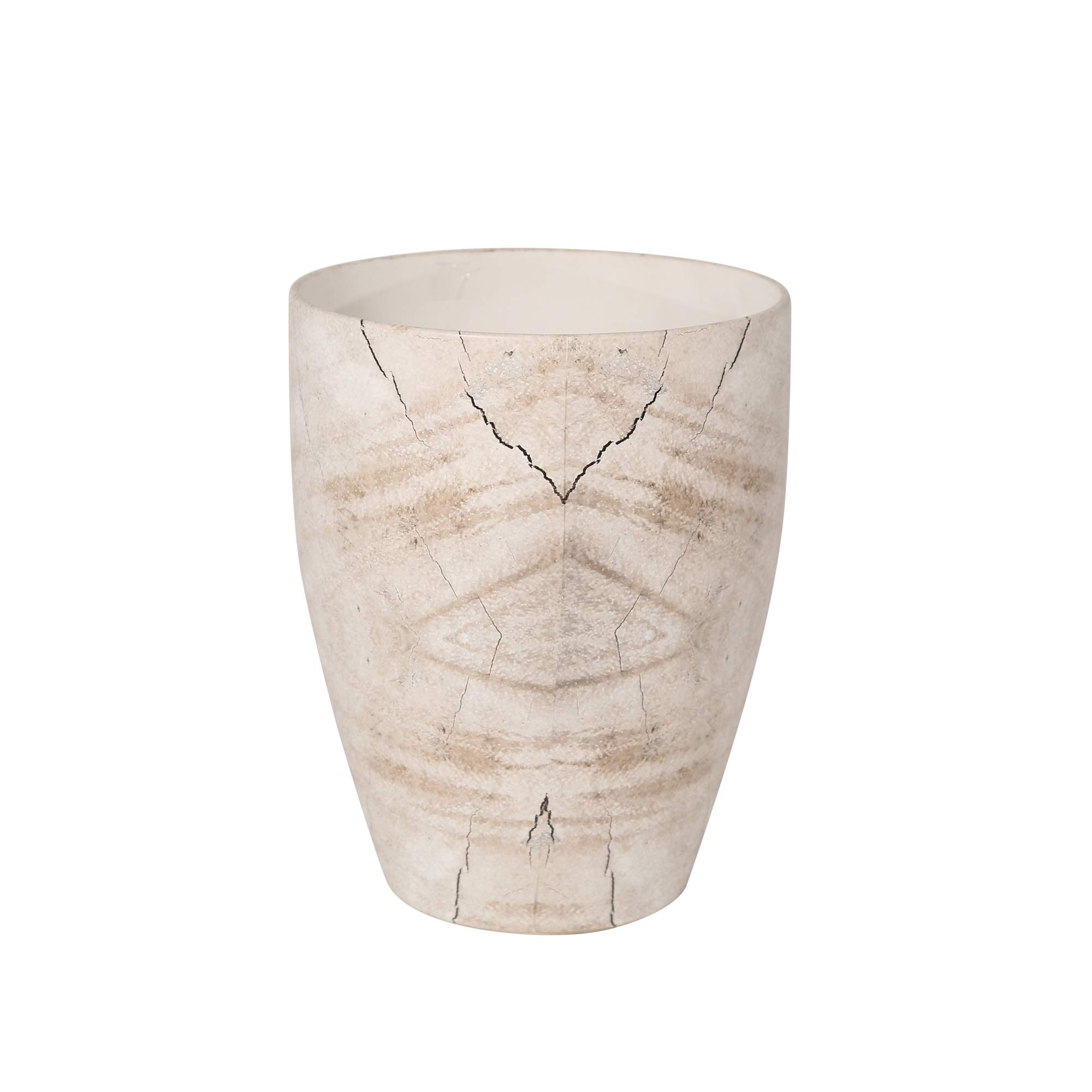 Sagebrook Home 13591-01 Decorative Ceramic Wood Look Vase - Beige/Gray - 9 x 9 x 11.5 Inches - Perfect for Farmhouse, Rustic & Modern Home Decor - Centerpiece for Living Room, Dining Table or Shelf Display