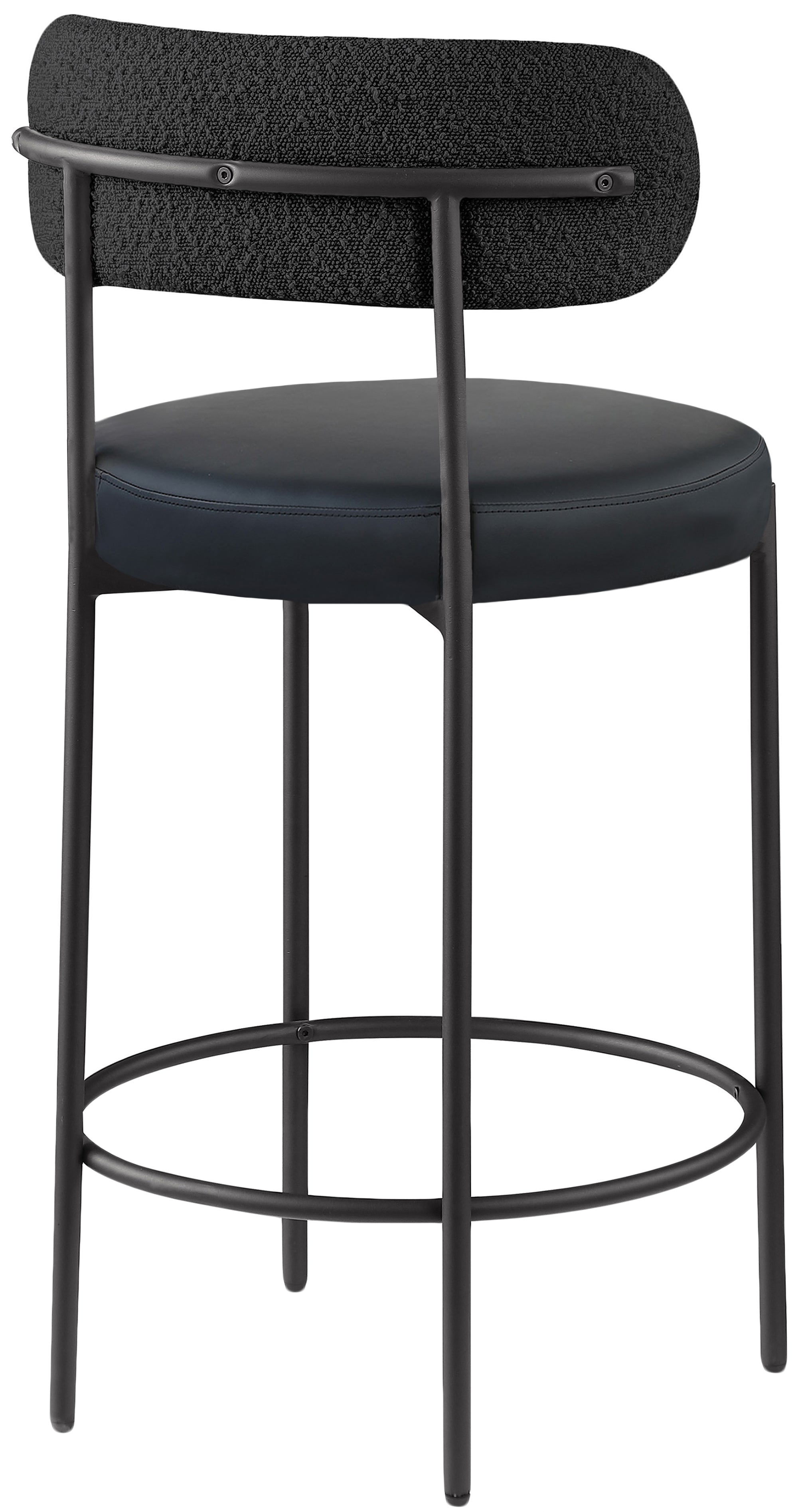 Vegan Leather Seat Stool - Modern PU Leather Footrest Ottoman with Non-Slip Bottom, Perfect for Living Room, Bedroom, Office & Nursery - Lightweight & Space-Saving Stool for Extra Seating or Footrest