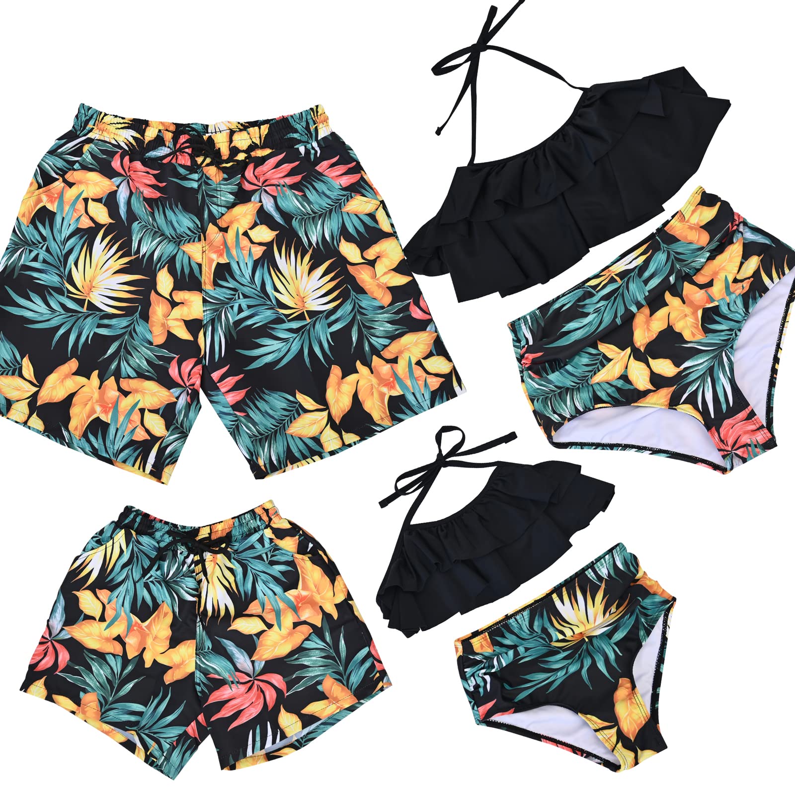 Family Matching Swimsuits - Mommy and Me Bikini Set & Swim Trunks | Beach Vacation, Pool Party, Family Photo Outfits