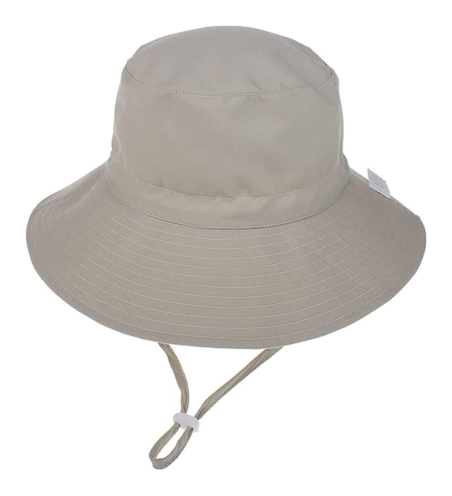 YIWANGO Kids Bucket Sun Hat for Girls & Boys - UPF 50+ UV Protection Summer Beach Hat, Adjustable Chin Strap, Lightweight & Breathable (Beige, 2-6 Years) - Perfect for Beach, Pool, Outdoor Play & Travel