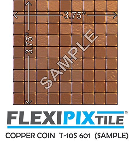 Premium Aluminum Mosaic Tile - Peel & Stick Backsplash for Kitchen & Bathroom - Copper Coin Design - Easy DIY Wall Decor for Accent Walls & Home Renovation Projects