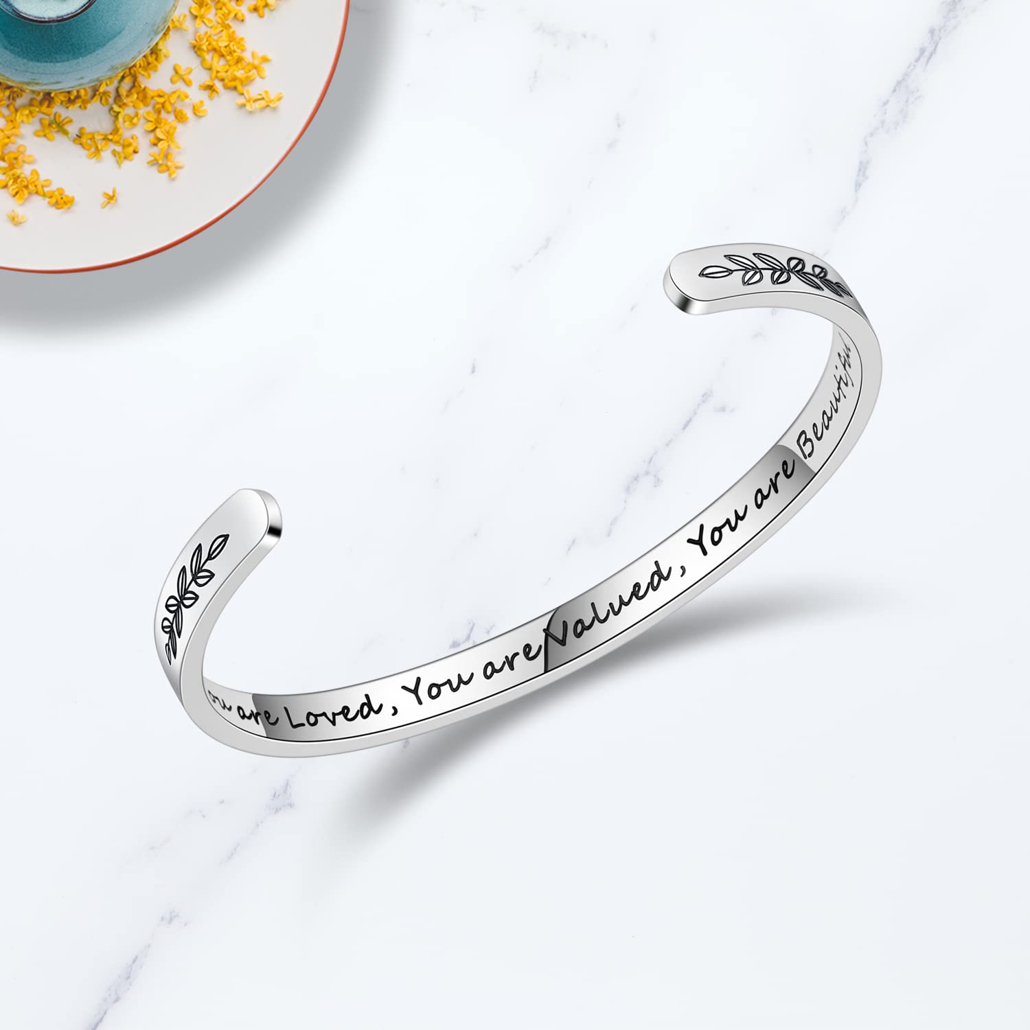 Personalized Cuff Bracelets for Women & Teen Girls - Best Friend, Sister, Mom, Daughter, Granddaughter, Cousin - Custom Birthday, Mother's Day, Christmas & Easter Jewelry Gifts - Perfect for Everyday Wear, Special Occasions & Matching Friendship Jewelry