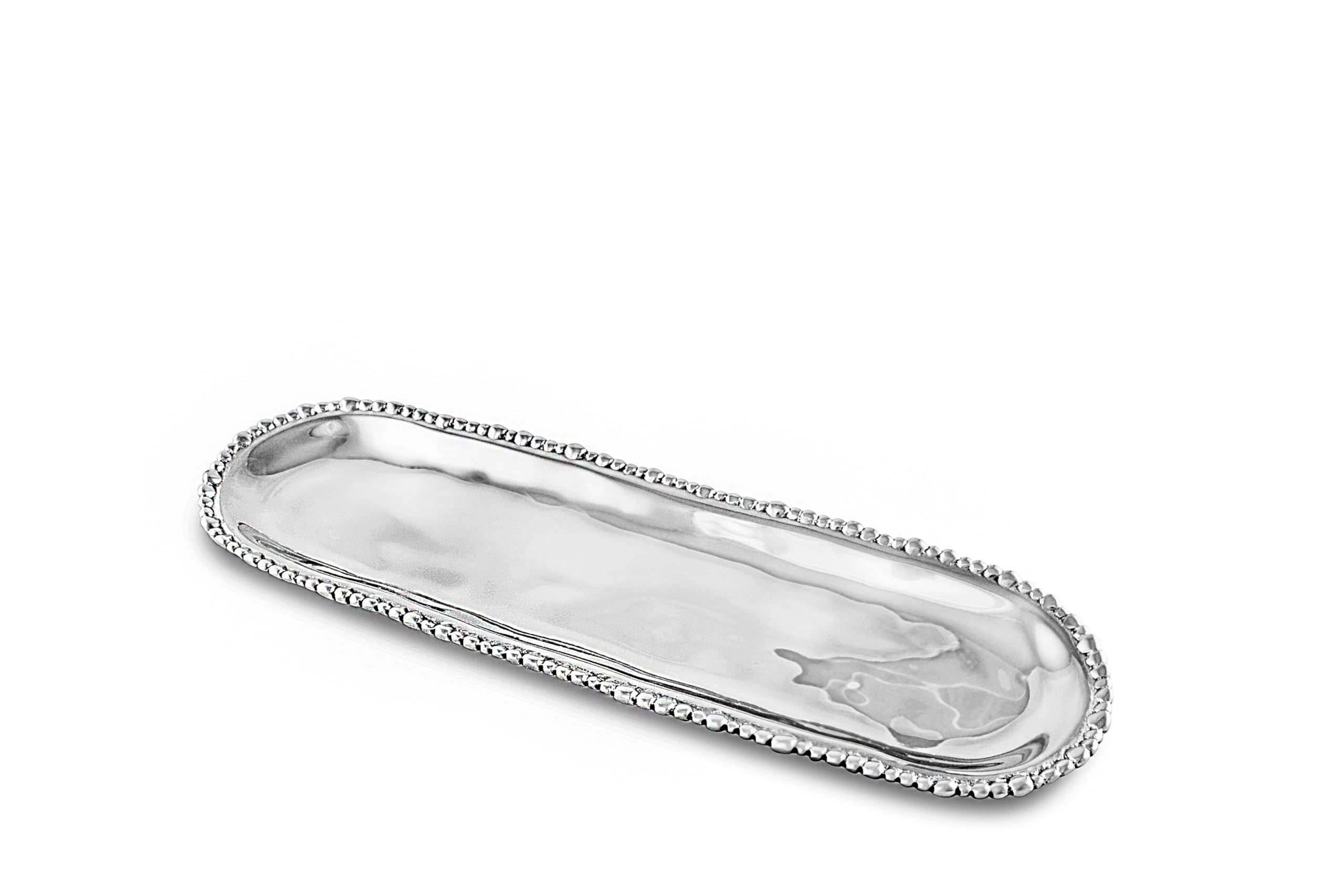 Beatriz Ball Organic Pearl Large Long Baguette Serving Platter - Elegant Appetizer Tray for Dinner Parties, Cheese Boards & Entertaining