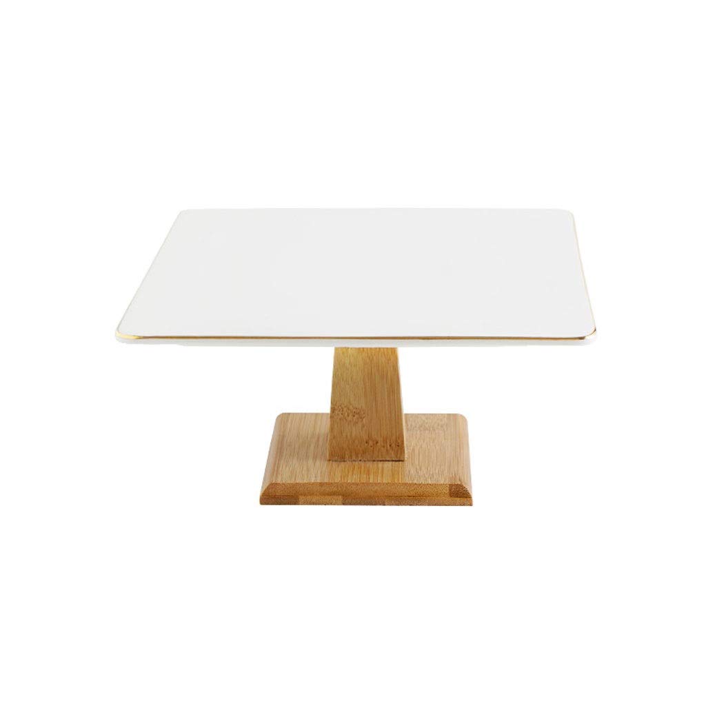 Premium Ceramic Square Cake Stand - Large Phnom Penh Dessert Tray for Pastries, Fruits & Cakes | Elegant Serving Dish for Weddings, Tea Parties & Buffet Displays