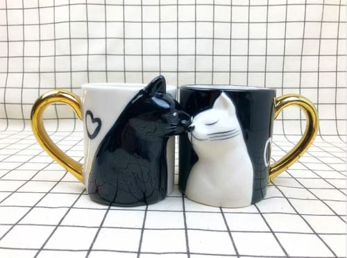 Floette Cute Cat Ceramic Coffee Mug - 12oz Novelty Tea Cup with Cat Design, Perfect Gift for Cat Lovers (A20) - Ideal for Home, Office & Coffee Shops