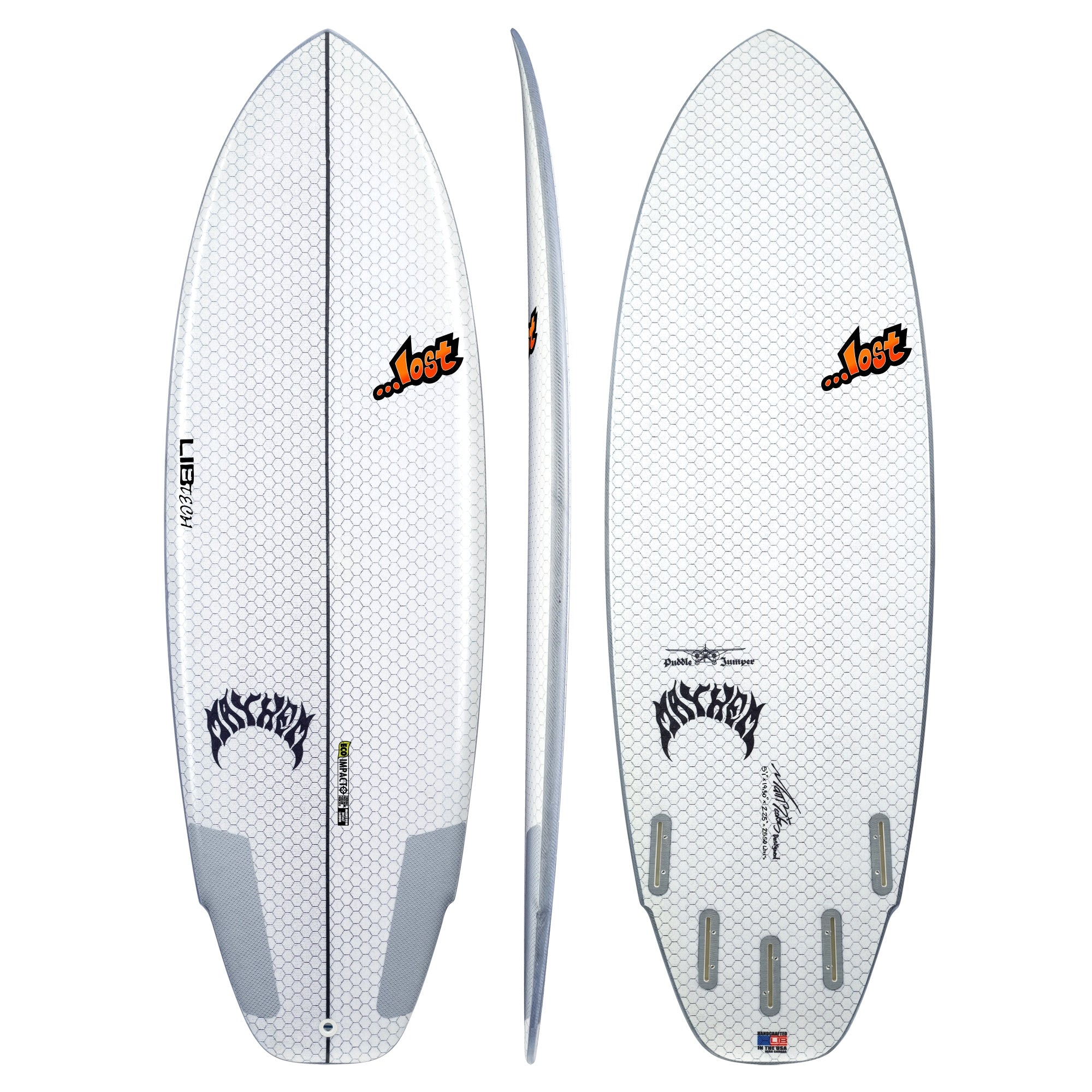 Libtech Puddle Jumper Lib X Lost 6'1 Surfboard - FCSII Compatible - High Performance Shortboard for All Wave Conditions - Perfect for Beach Breaks, Point Breaks and Everyday Surfing