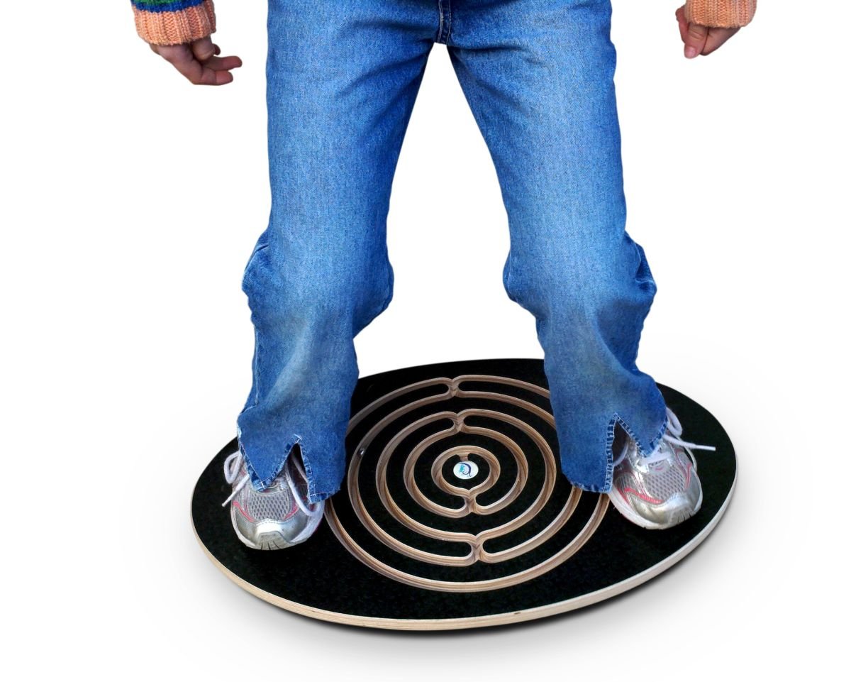 Challenge & Fun Labyrinth Balance Board Game with Rolling Marbles - Improve Focus & Coordination for Kids & Adults - Perfect for Home, Office & Classroom Brain Breaks