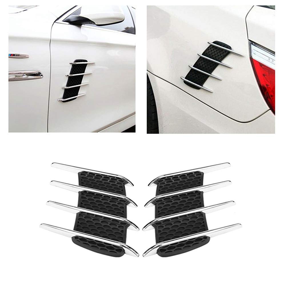1 Pair Car Air Flow Vent Cover - Exterior Hood Side Shark Gills Outlet Decorative Trim Sticker for Vehicle Aerodynamics & Style | Perfect for Car Enthusiasts & Auto Shows