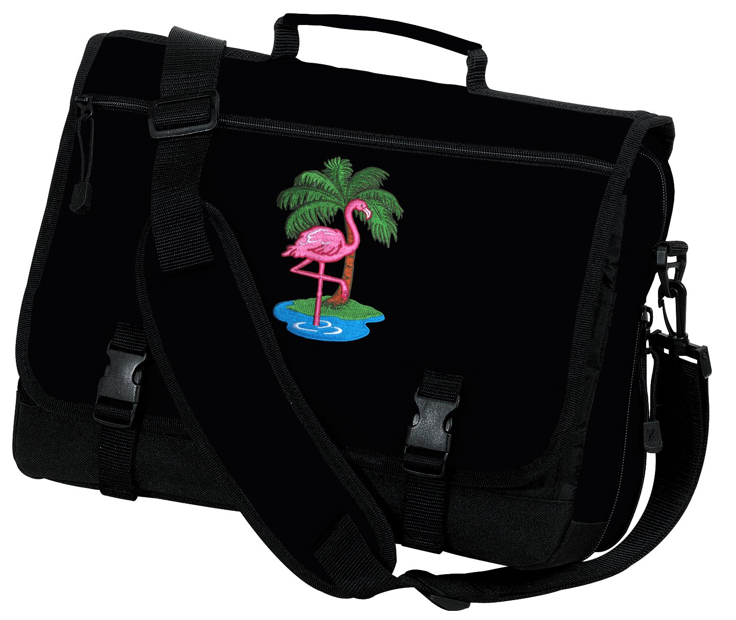 Pink Flamingo Laptop Bag - Stylish Flamingo Print Messenger Bag for Women & Men, Lightweight Durable Computer Bag for Work, School, and Travel