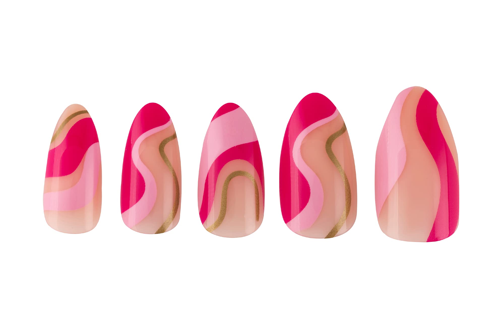 PaintLab Press-On Nails Kit - 24PCS Long Lasting Fake Nails with Glue, Nail File, Prep Pad & Cuticle Stick - Pink Sherbert Color for Salon-Quality Manicure at Home | Perfect for Parties, Weddings & Daily Wear