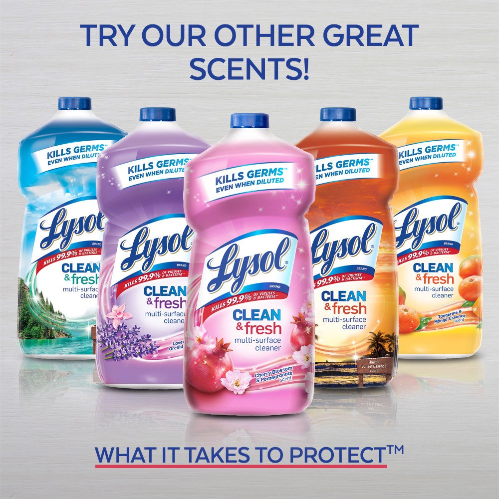 Lysol Multi-Surface Cleaner & Disinfectant - 48oz Sanitizing Spray for Kitchen, Bathroom & Home - Kills 99.9% of Germs - Cool Adirondack Air Scent - Ideal for Countertops, Floors & High-Touch Surfaces