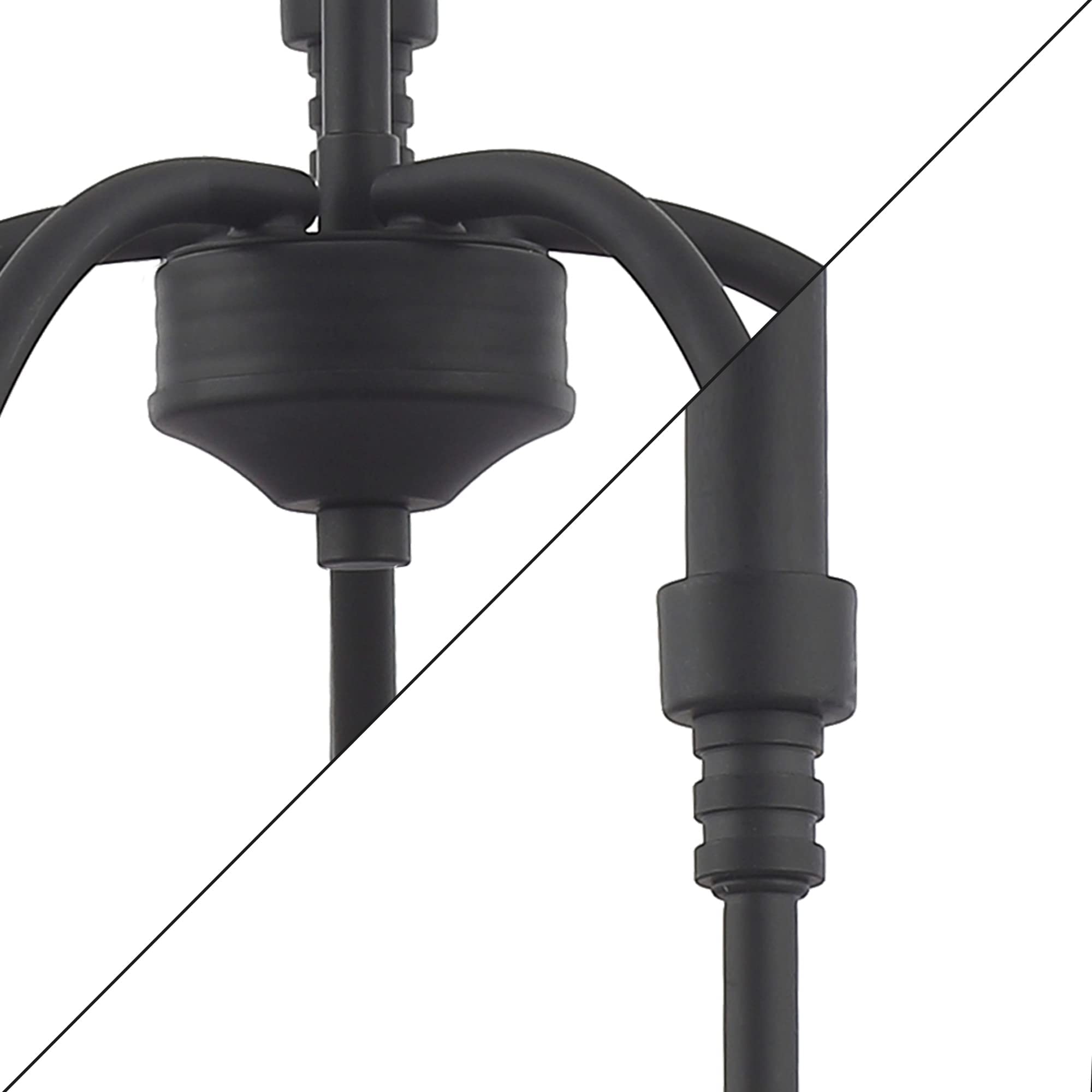 5-Light Farmhouse Chandelier - Linear Pendant Light Fixture for Kitchen Island, Dining Room & Living Room - Matte Black Finish - Perfect for Rustic, Modern & Industrial Home Decor