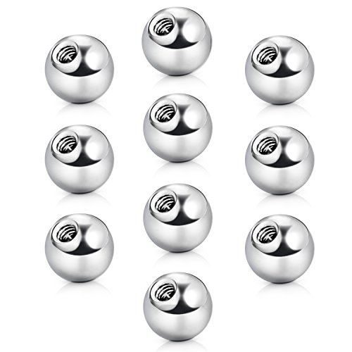 1 -14G, 5mm balls, silver 10pcs