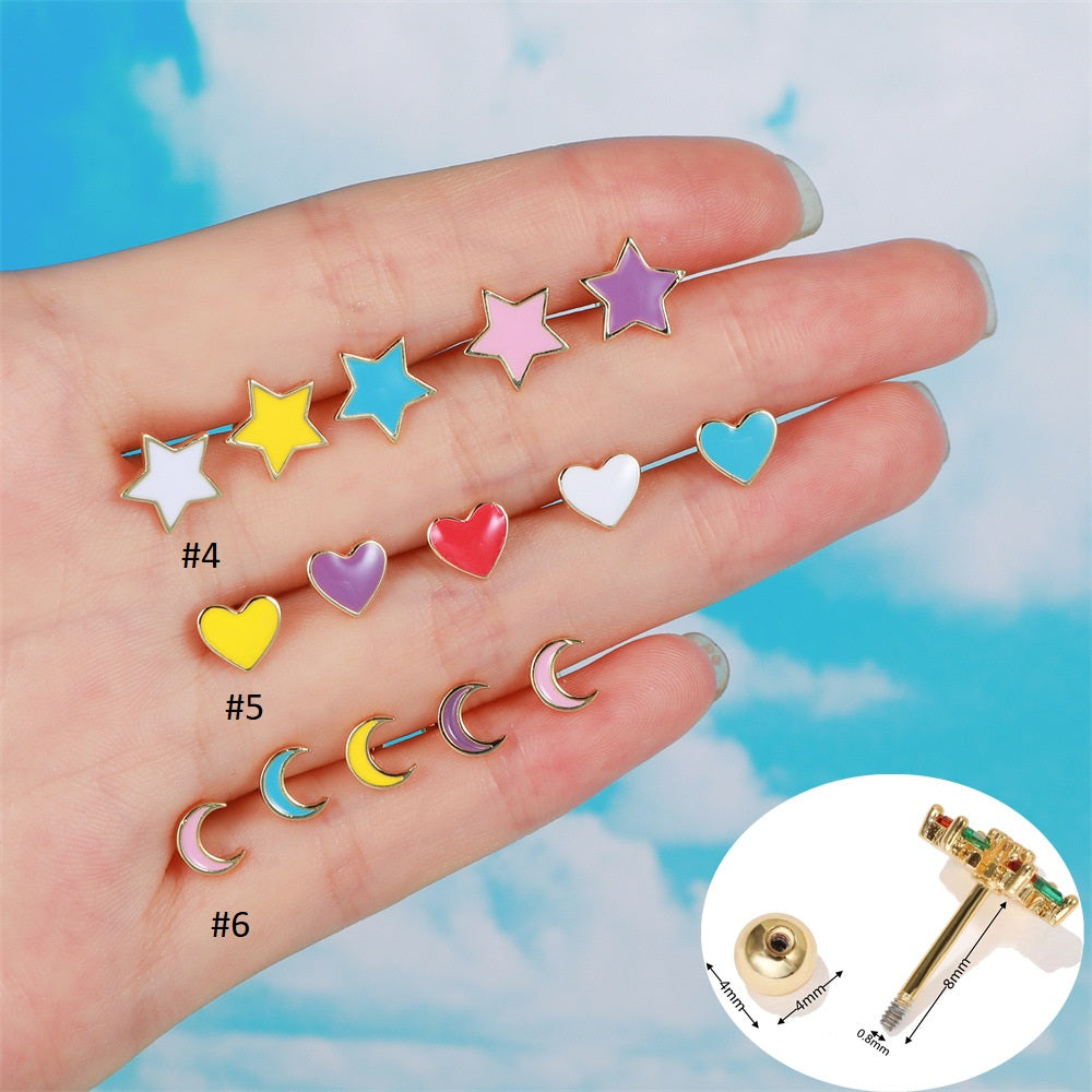 20G Multi Color Tiny Studs, Butterfly Studs, Tragus Studs - Hypoallergenic Earrings for Cartilage, Helix, and Lobe Piercings | Perfect for Daily Wear, Parties, and Gifts | EGD0228