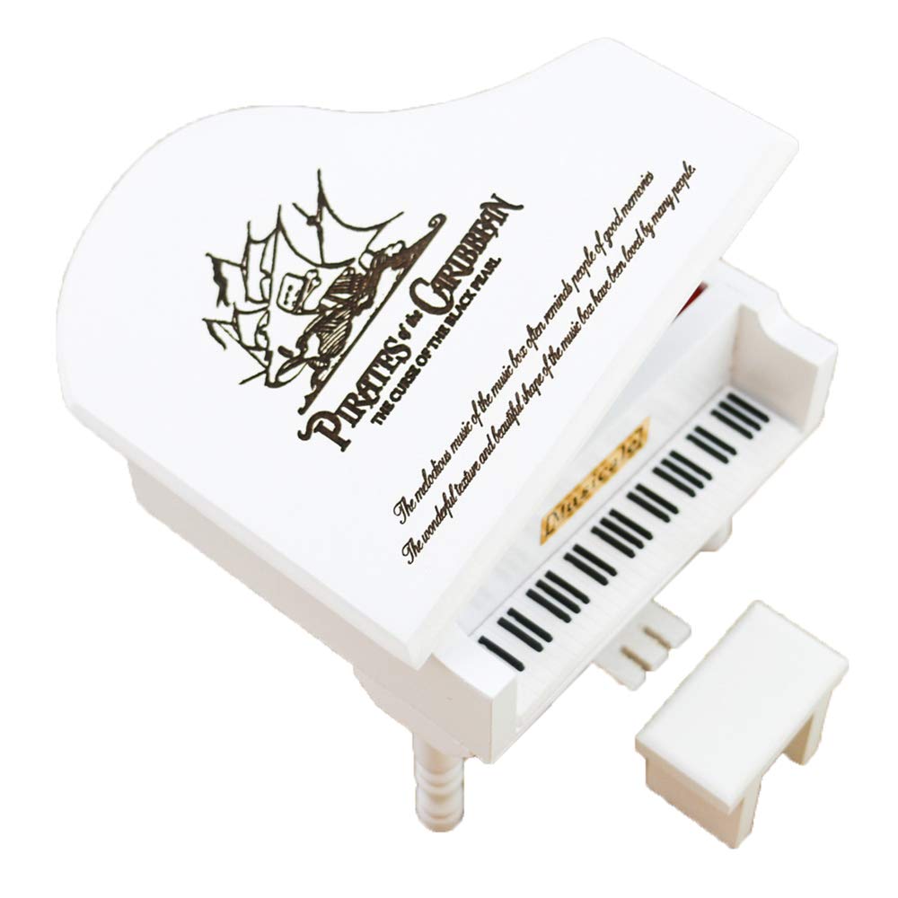 Pirates of The Caribbean Wind Up Music Box - Engraved Wooden Piano Musical Box Plays Davy Jones Theme - Perfect Gift for Disney Fans, Collectors & Music Lovers - Great for Home Decor, Birthday Presents & Special Occasions