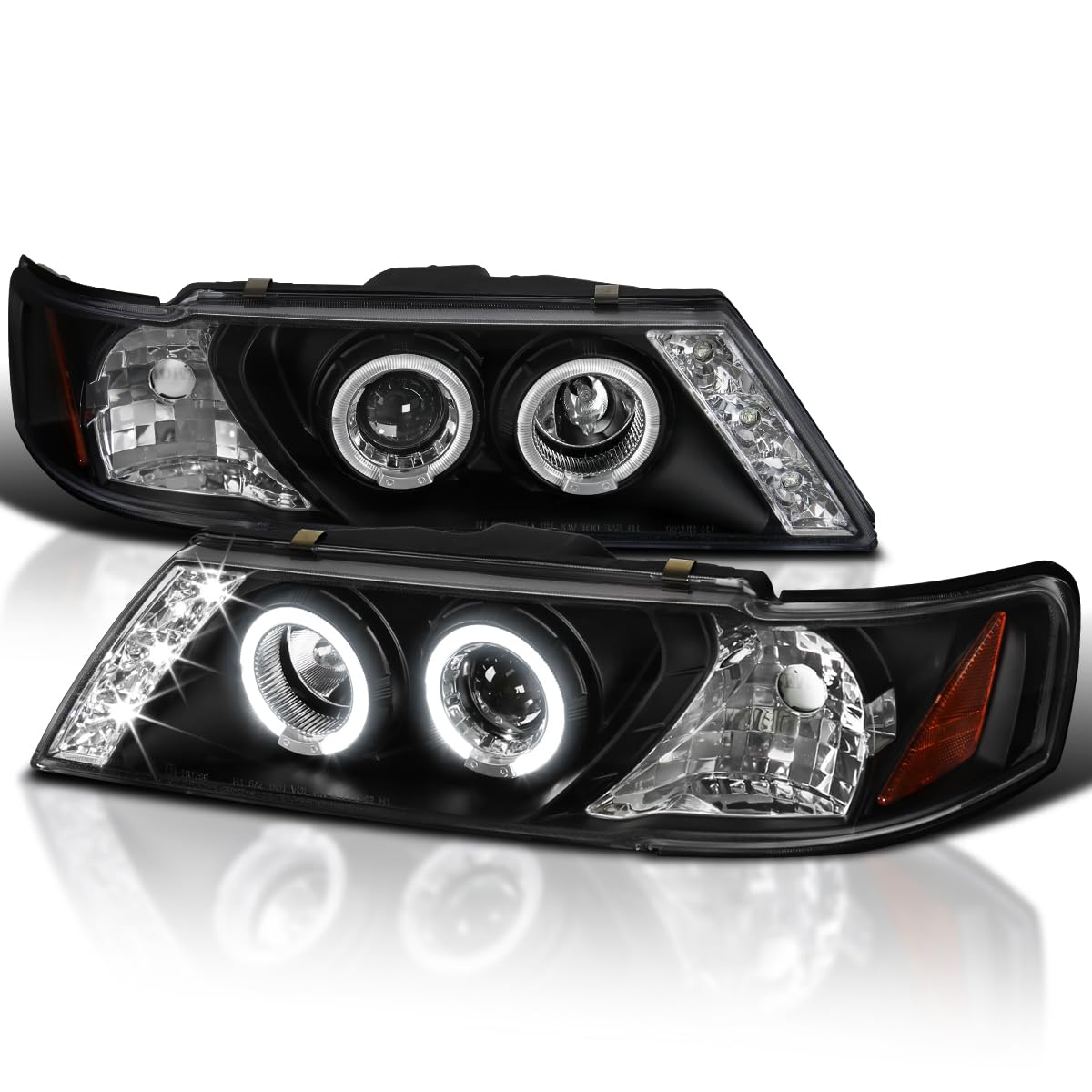 Spec-D Tuning Black LED Projector Headlights for 1995-1999 Nissan Sentra & 200SX - Left & Right Pair Headlamp Assembly - Upgrade Your Night Driving & Style