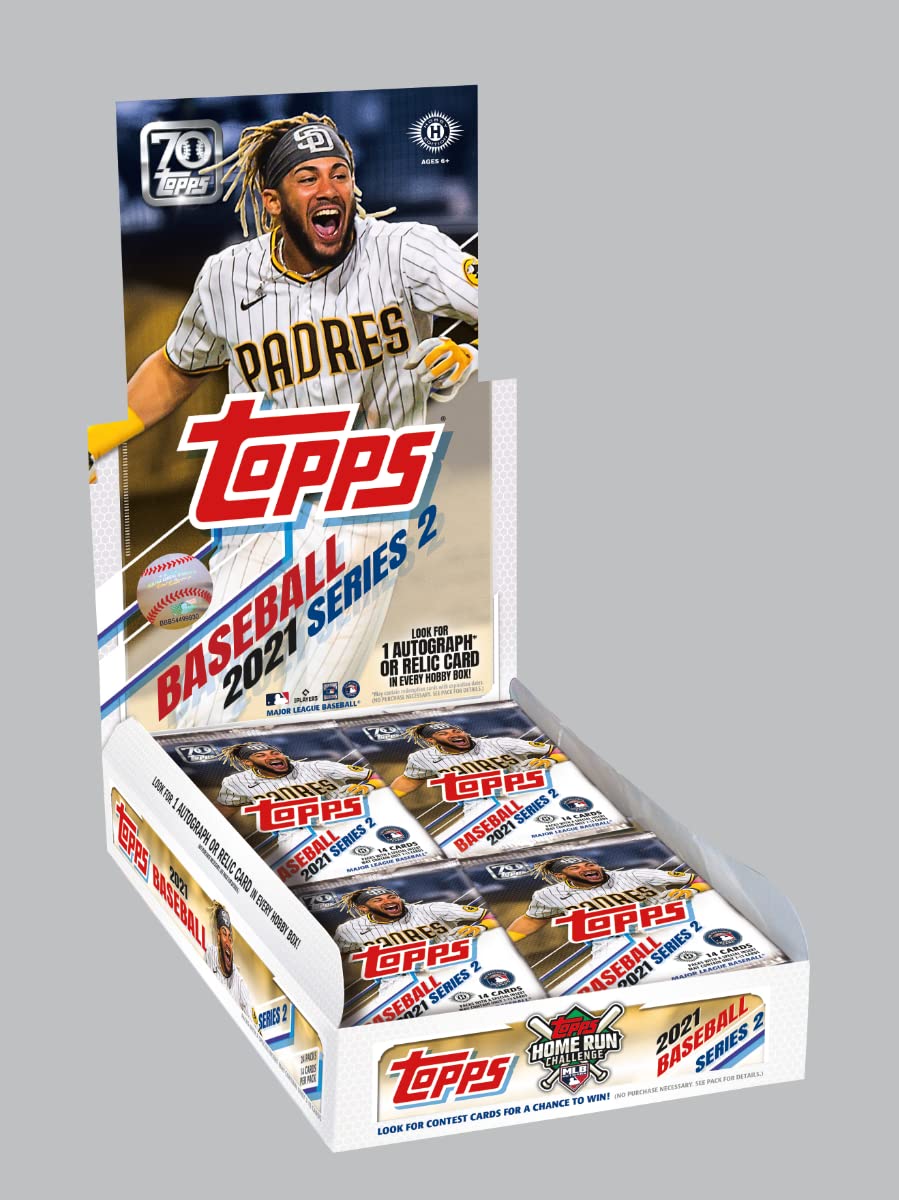 2021 Topps Baseball Series 2 Hobby Box - 24 Packs with 10 Cards Each - MLB Trading Cards Collection for Sports Fans & Collectors - Perfect for Trading, Gifting, and Displaying in Your Sports Memorabilia Room