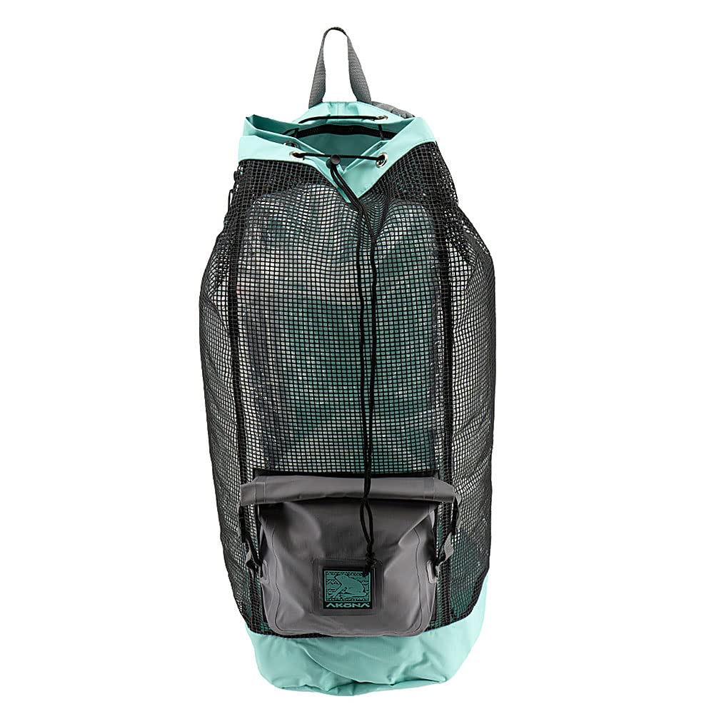 AKONA Huron DX Heavy Duty Mesh Backpack with Waterproof Dry Bag - Perfect for Hiking, Camping, Travel & Outdoor Adventures