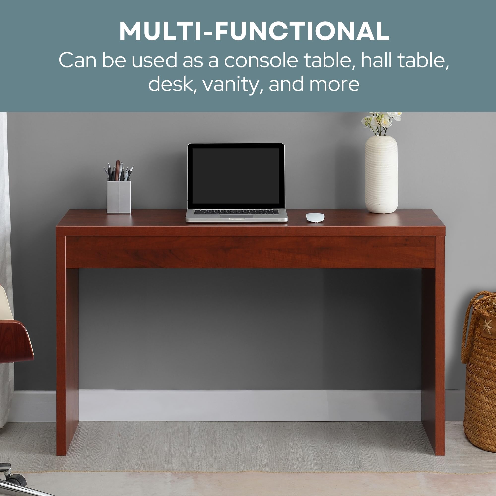 Convenience Concepts Northfield 48-Inch Console Table - Modern Sofa Table for Living Room, Contemporary Entryway Hall Table, Foyer Display Table in Cherry Finish | Perfect for Home Decor, Small Space Furniture & Entryway Organization