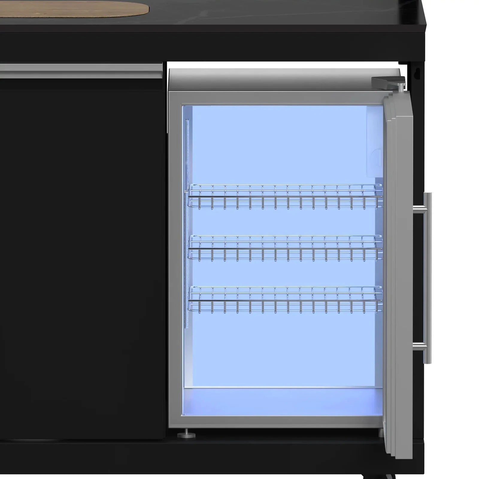Forno All'Aperto FODKT2568BLK Outdoor Kitchen Set - Premium Stainless Steel BBQ Grill Island with Side Burner & Storage - Perfect for Backyard, Patio, and Poolside Entertaining