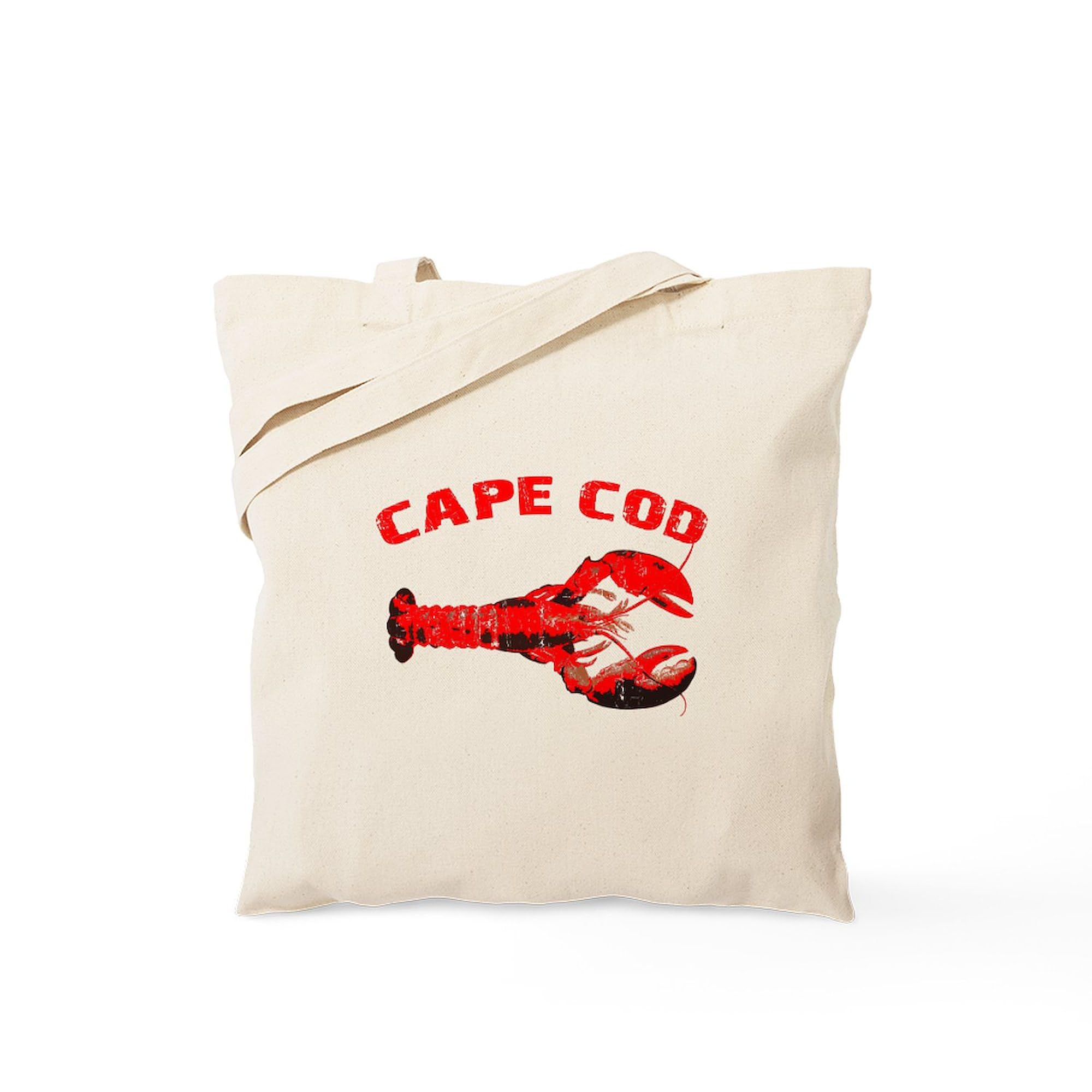 Cape Cod Lobster Canvas Tote Bag - Reusable Natural Shopping Bag for Groceries, Beach & Everyday Use