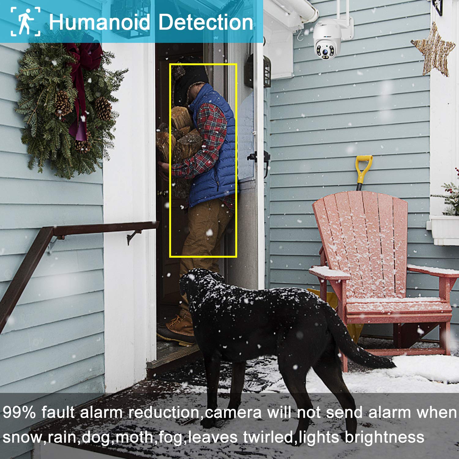 GENBOLT 2.5K Outdoor Security Camera with PoE & Dual WiFi (2.4/5GHz) - Auto Tracking, Human/Vehicle Detection, Pan-Tilt, Siren Alarm - Ideal for Home Surveillance, Business Security & Property Monitoring