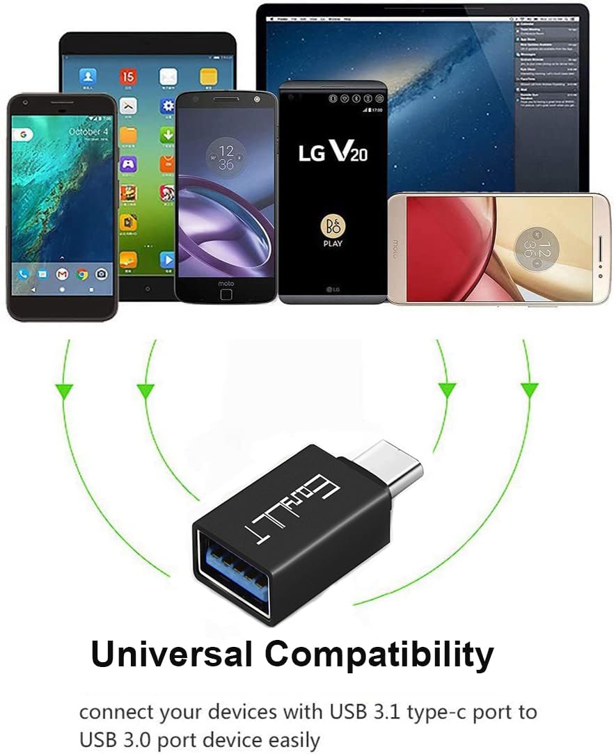 EasyULT USB C to USB 3.0 Adapter Converter - USB Type C Male to USB 3.0 Female OTG Thunderbolt 4/3 Compatible with MacBook Pro 2022, iPad Mini, Samsung Galaxy S24/S23/S22 - Perfect for Data Transfer, Charging & Connecting Peripherals