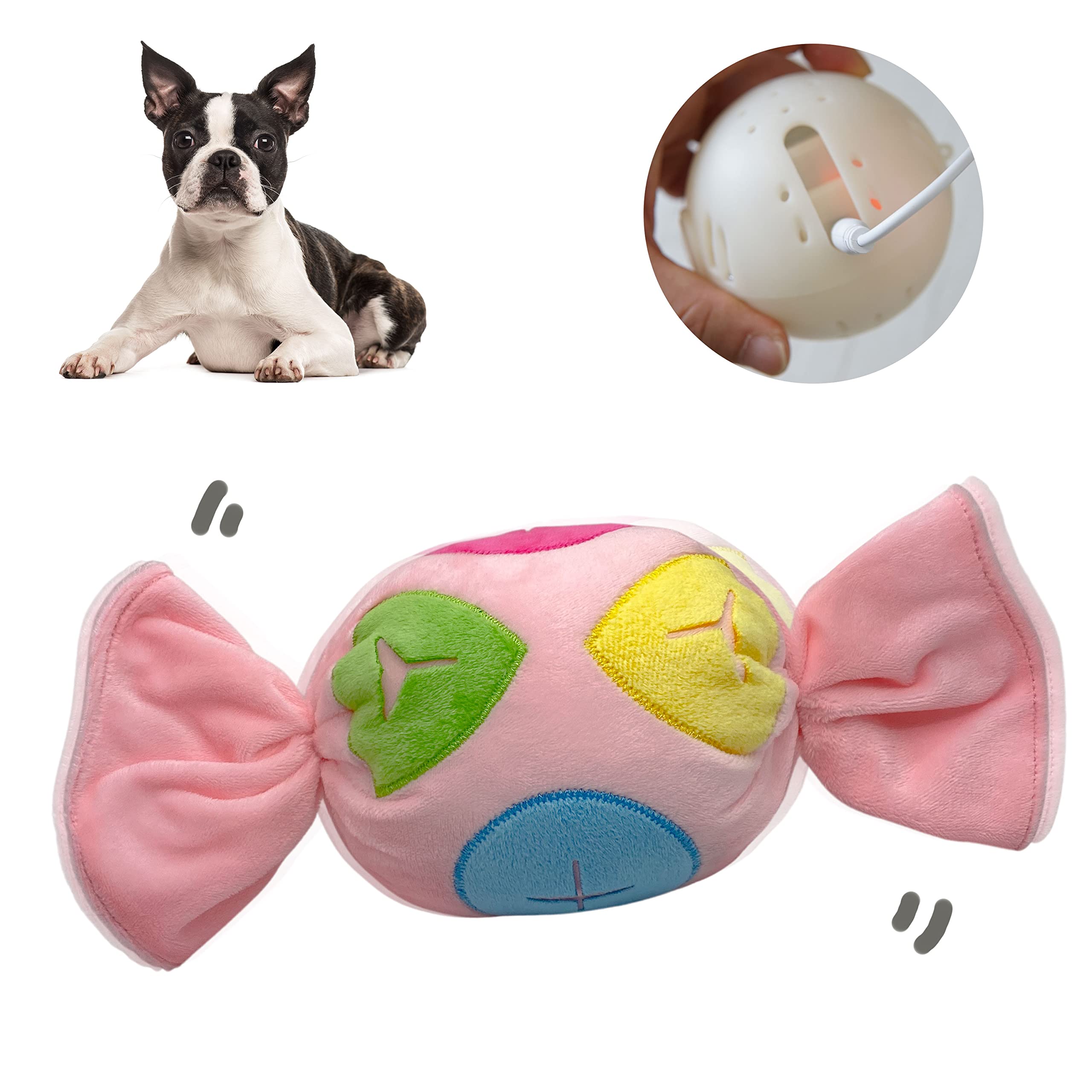 Smart Interactive Dog Toys - Squeaky Bouncer Puzzle Toys for Indoor Cats & Dogs - Moving Plush Pet Toys for Training & Playtime Fun