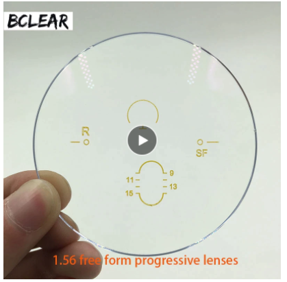 BCLEAR 1.56 Index Clear Free Form Progressive Lenses for Reading & Computer Use - Anti-Fatigue Eyewear for Office Work and Daily Activities