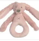 Pink Rabbit Richie Rattle - Soft Baby Teether Toy with Gentle Sound for Newborns & Infants | Perfect for Soothing, Sensory Play & Early Development