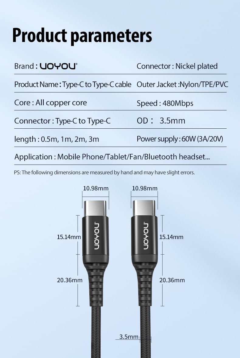 Premium USB C to USB C Fast Charging Cable - 6ft Nylon Braided Type C Cable for iPhone 15 Pro/Max, Samsung Galaxy S23/S22/S21 Ultra, Google Pixel 7/6, MacBook, Nintendo Switch & PS5 - Durable Charger for Home, Office & Travel