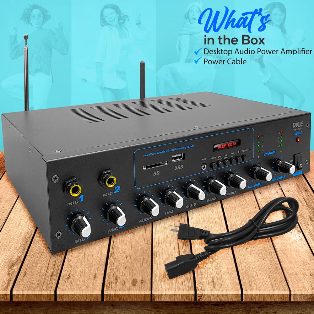 Wireless Bluetooth Audio Amplifier System - Portable Stereo Receiver for Home, Car, and Outdoor Use - Perfect for Parties, Travel, and DIY Speaker Projects