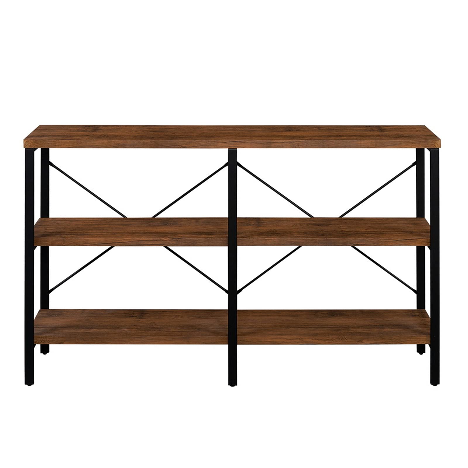 Tesmula 3-Tier Industrial Console Table - Rustic Brown Sofa Table for Living Room, Entryway & Hallway - Perfect for Small Spaces, Home Decor & Storage Solutions