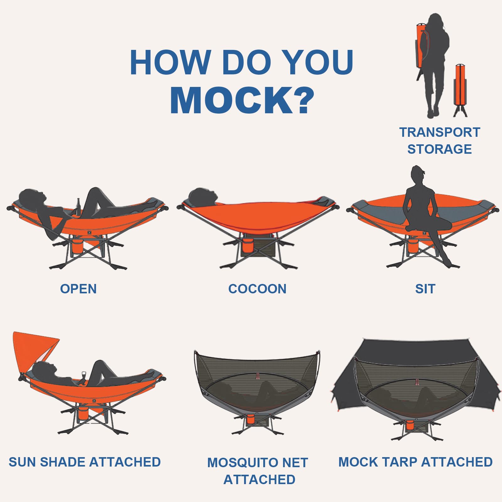 Portable Hammock with Stand - World's Best Mock ONE® Samsara Hammock Set | Compact Folding Frame with Mosquito Net & Rain Tarp | Perfect for Camping, Hiking, Backpacking, Beach, Backyard & Travel | Lightweight Outdoor Gear (Green)