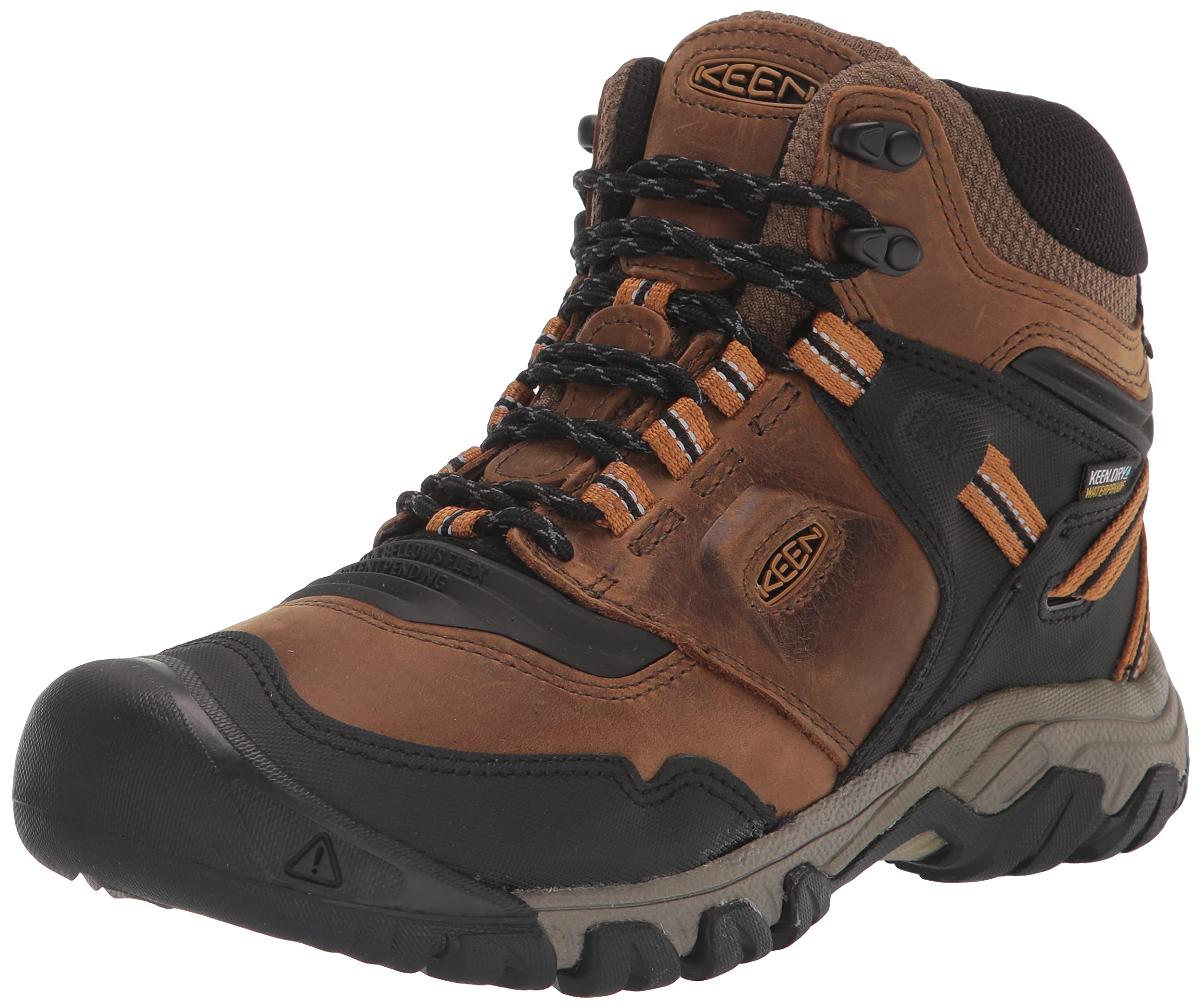 KEEN Men's Ridge Flex Mid Height Waterproof Hiking Boots - Lightweight & Durable Outdoor Footwear for Trail Walking, Camping & Backpacking Adventures