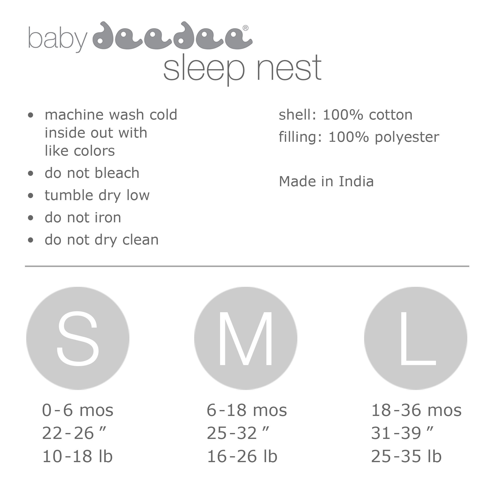 Baby Deedee Sleep Nest Baby Sleeping Bag - Peacock Print, Large (18-36 Months) | Warm & Cozy Infant Wearable Blanket for Safe Nursery Sleep