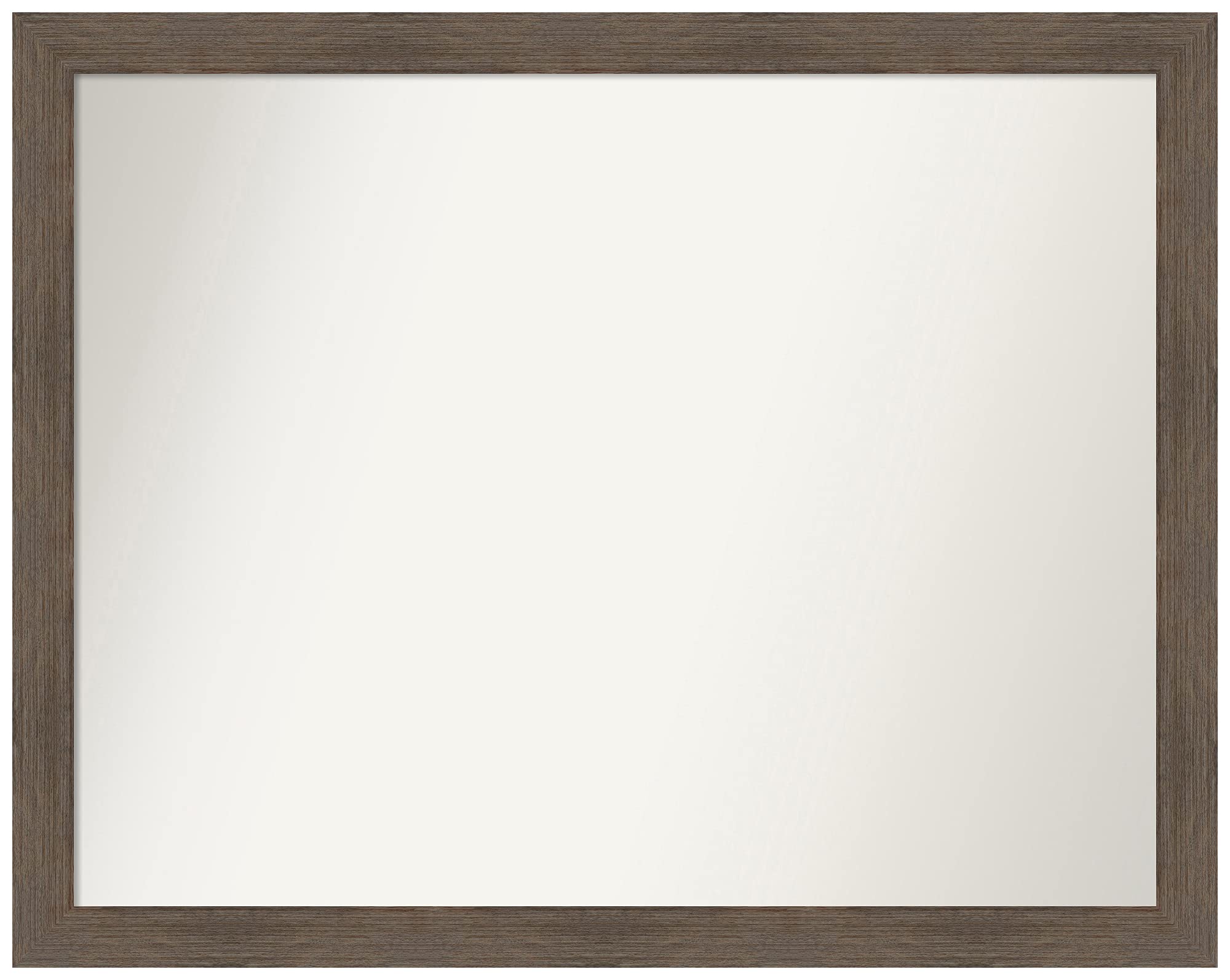 Amanti Art Custom Wall Mirror 27x34 Inches - Hardwood Mocha Narrow Frame, Non-Beveled Edge - Bathroom, Bedroom, Living Room Decor - Various Sizes Available