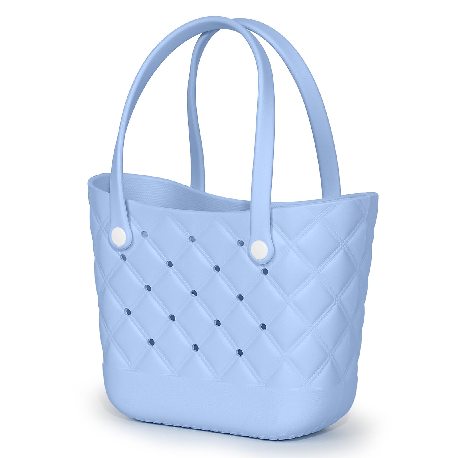 Waterproof Small Rubber Tote Beach Bag for Women & Girls - Lightweight, Durable & Cute (Blue) | Perfect for Beach Trips, Poolside, Shopping & Travel Accessories